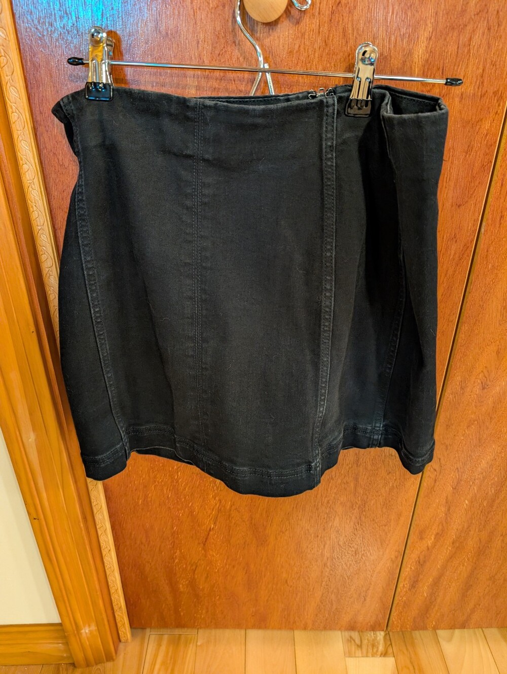 Black Denim With Stretch Skirt